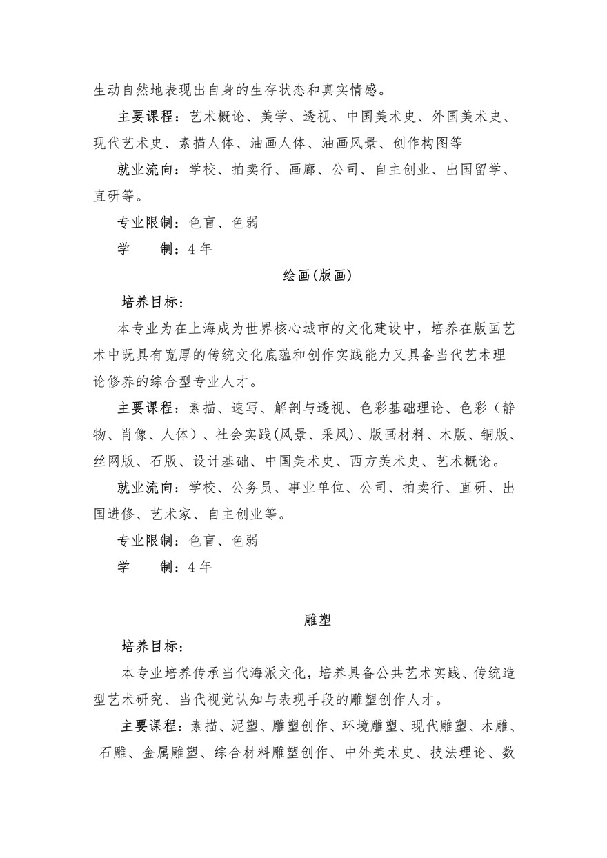 上海大學上海美術(shù)學院2020年藝術(shù)類專業(yè)?？颊猩喺抡{(diào)整版